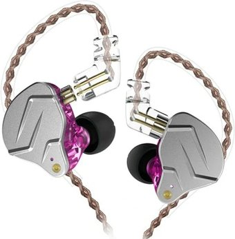 Наушники KZ Acoustics ZSN Pro (без микрофона, серебристый/фиолетовый) - 1/1