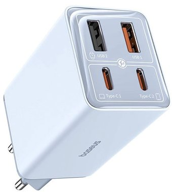 Сетевое зарядное Baseus GaN6 Pro Fast Charger 2C+2U 65W P10162701313-00 (голубой) - 1/1