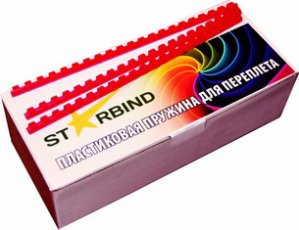 Пластиковая пружина для переплета Starbind A4 12 мм 100 шт (красный) - 1/1