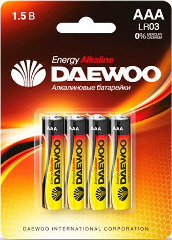 Батарейка Daewoo LR03 BL-4 Energy Alkaline AAA 4 шт. - 1/1