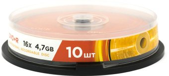 DVD+R диск Mirex 4.7Gb 16x UL130013A1L (10 шт.) - 1/1