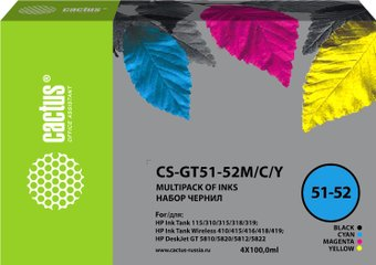 Чернила CACTUS CS-GT51-52M/C/Y - 1/1