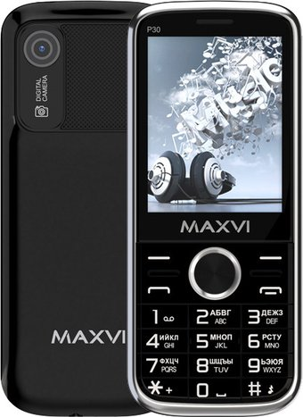 Кнопочный телефон Maxvi P30 (черный) - 1/1