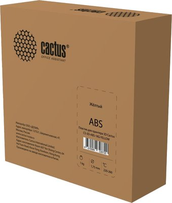 Пластик CACTUS CS-3D-ABS-1KG-YELLOW ABS 1.75 мм 1 кг - 1/1