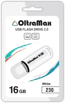 USB Flash OltraMax 230 16GB (белый) [OM-16GB-230-White] - 1/1