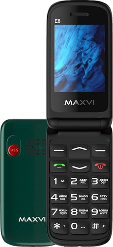 Кнопочный телефон Maxvi E8 (зеленый) - 1/1