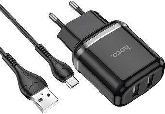 Сетевое зарядное Hoco N4 microUSB (черный) - 1/1