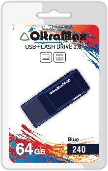 USB Flash OltraMax 240 64GB (синий) [OM-64GB-240-Blue] - 1/1