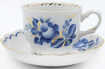 Чашка с блюдцем Добрушский фарфоровый завод Тюльпан Татьяна 1С0074Ф34 - 1/1