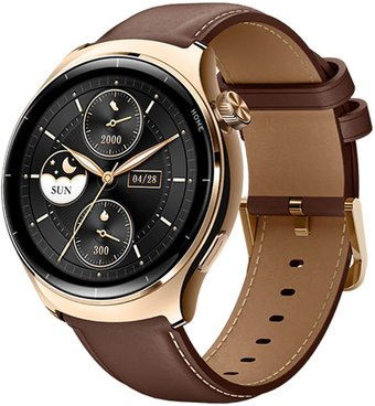 Умные часы Mibro Lite 3 Pro (с коричневым кожаным ремешком) - 1/1