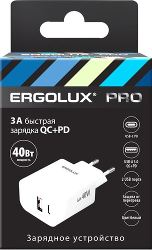 Сетевое зарядное Ergolux ELX-РA04QC-C01 - 1/1