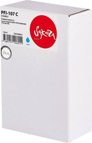 Картридж Sakura Printing SI6706B001 (аналог Canon PFI-107 C) - 1/1