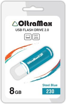 USB Flash OltraMax 230 8GB (бирюзовый) [OM-8GB-230-St Blue] - 1/1