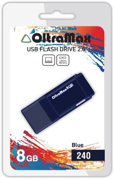 USB Flash OltraMax 240 8GB (синий) [OM-8GB-240-Blue] - 1/1