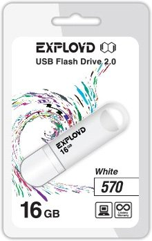USB Flash Exployd 570 16GB (белый) [EX-16GB-570-White] - 1/1