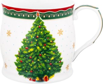 Кружка Elan Gallery Новогодняя елка 420685 (зеленый/узор New Bone China) - 1/1