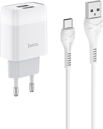 Сетевое зарядное Hoco C73A USB Type-C (белый) - 1/1