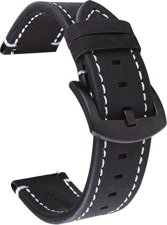 Ремешок Rumi кожаный Leather GT3 20 мм (матовый черный) - 1/1