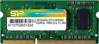 Оперативная память Silicon-Power 4GB DDR3 SO-DIMM PC3-12800 SP004GLSTU160N02 - 1/1