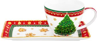 Чашка Elan Gallery Новогодняя елка 420697 (красный узор) - 1/1