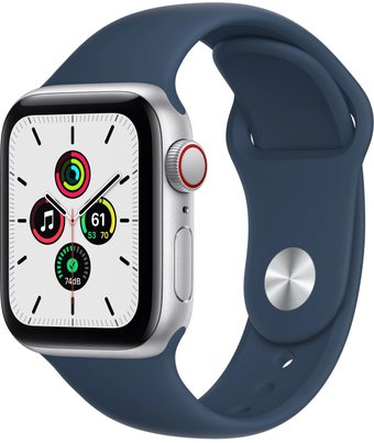 Умные часы Apple Watch SE LTE 40 мм (алюминий серебристый/синий омут спортивный) - 1/1