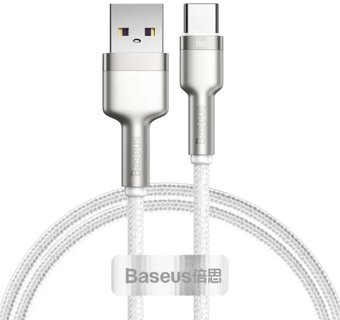 Кабель Baseus Cafule Series Metal Data Cable USB Type-A - Type-C 66W CAKF000202 (2 м, белый) - 1/1