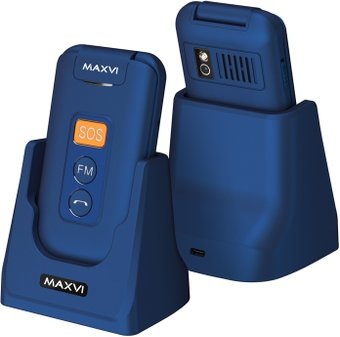 Кнопочный телефон Maxvi E5 up (синий) - 1/1