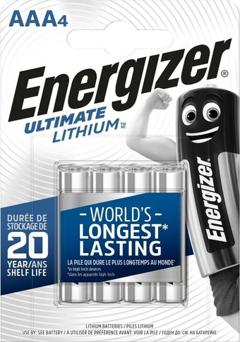 Батарейка Energizer ААА/FR03/L92 Lithium Bl.4 4/48 4 шт - 1/1