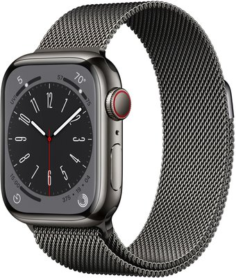 Умные часы Apple Watch Series 8 LTE 41 мм (корпус из нержавеющей стали, графит/миланский графитовый) - 1/1