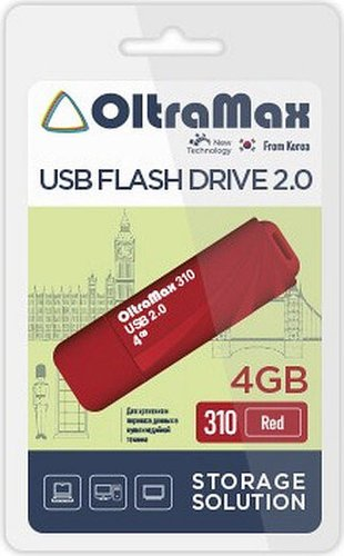 USB Flash OltraMax 310 4GB (красный) - 1/1