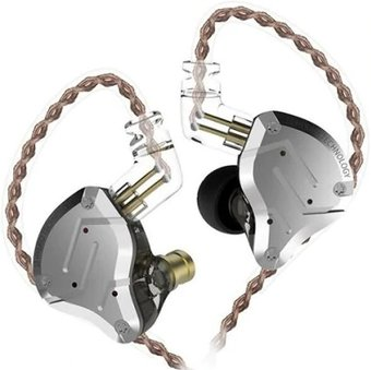 Наушники KZ Acoustics ZS10 Pro (без микрофона, серебристый/черный) - 1/1