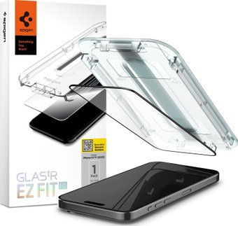 Защитное стекло Spigen Glass TR EZ Fit FC для iPhone 15 Pro AGL06899 - 1/1
