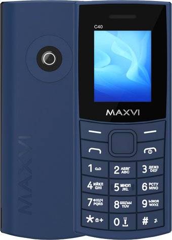 Кнопочный телефон Maxvi C40 (синий) - 1/1