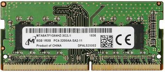 Оперативная память Micron 8GB DDR4 SODIMM PC4-25600 MTA8ATF1G64HZ-3G2J1 - 1/1