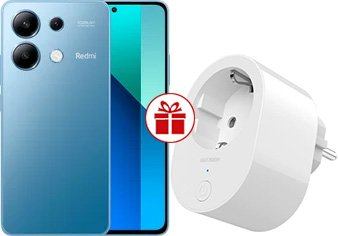 Смартфон Xiaomi Redmi Note 13 8GB/512GB с NFC международная версия (ледяной синий) и Xiaomi Smart Plug 2 Wi-Fi по акции - 1/1