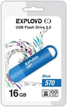 USB Flash Exployd 570 16GB (синий) [EX-16GB-570-Blue] - 1/1