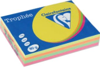 Офисная бумага Clairefontaine неон A4 80 г/кв.м 500 л (ассорти) - 1/1
