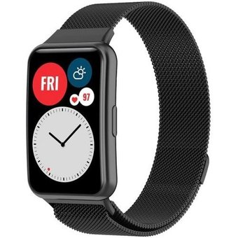 Браслет Rumi Milanese loop металлический для Huawei Watch FIT, Watch FIT Elegant (черный) - 1/1