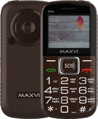 Кнопочный телефон Maxvi B5ds (коричневый) - 1/1