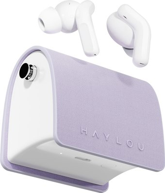 Наушники Haylou T87 Lady Bag (белый/фиолетовый, с цепочкой) - 1/1