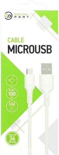 Кабель Digital Part MC-60 USB Type-A - microUSB (1 м, белый) - 1/1