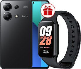 Смартфон Xiaomi Redmi Note 13 8GB/256GB с NFC международная версия (полуночный черный) и Xiaomi Redmi Band 8 Active (черный) по акции - 1/1