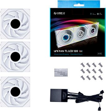 Комплект вентиляторов для корпуса Lian Li Uni Fan TL LCD 120 Triple Pack G99.12TLLCD3W.00 - 1/1
