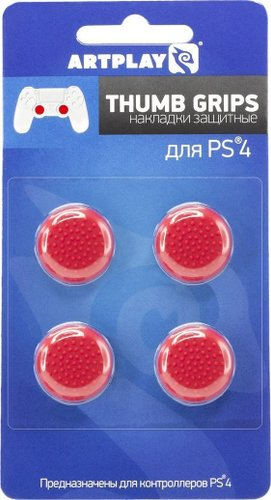 Накладки для стиков Artplays Thumb Grips для PS4 (4 шт., красный) - 1/1