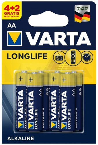 Батарейка Varta Longlife AA LR6 04106101426 (6 шт) - 1/1
