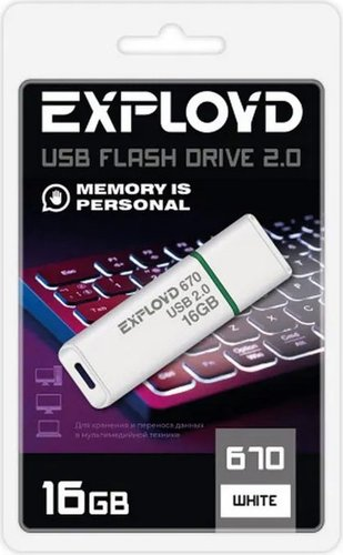USB Flash Exployd 670 16GB (белый) - 1/1