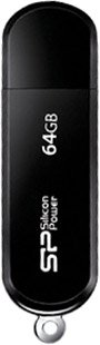 USB Flash Silicon-Power LuxMini 322 Black 64GB (SP064GBUF2322V1K) - 1/1