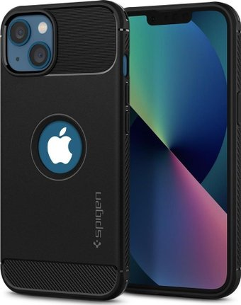 Чехол для телефона Spigen Rugged Armor для iPhone 13 ACS03518 (черный) - 1/1