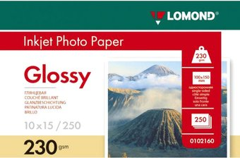 Фотобумага Lomond глянцевая односторонняя A6 230 г/кв.м. 250 листов (0102160) - 1/1