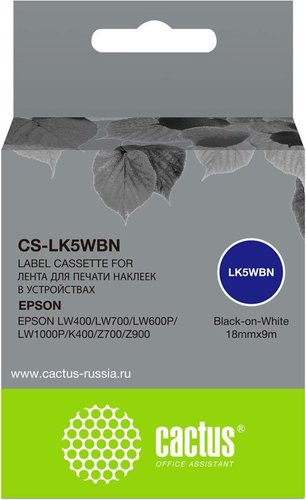 Картридж CACTUS CS-LK5WBN (аналог Epson LK5WBN) - 1/1